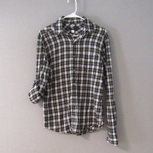 BDG Urban Outfitters Blue Yellow Green Plaid Shirt